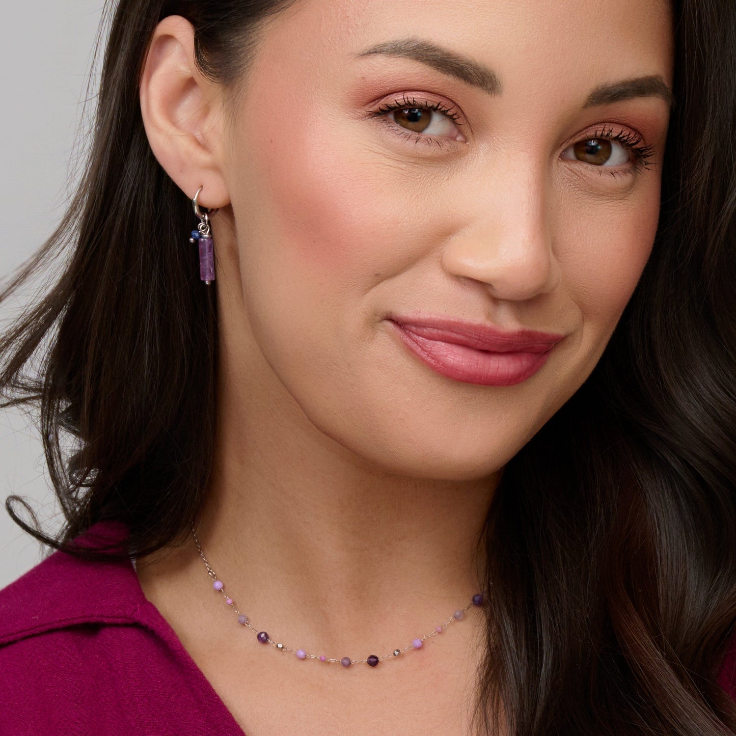 Narelle Waterproof Genuine Amethyst Dainty Necklace