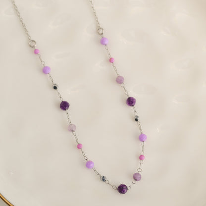 Narelle Waterproof Genuine Amethyst Dainty Necklace
