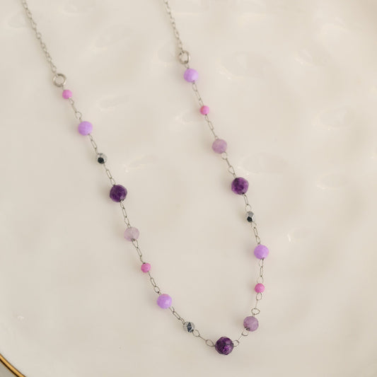 Narelle Waterproof Genuine Amethyst Dainty Necklace