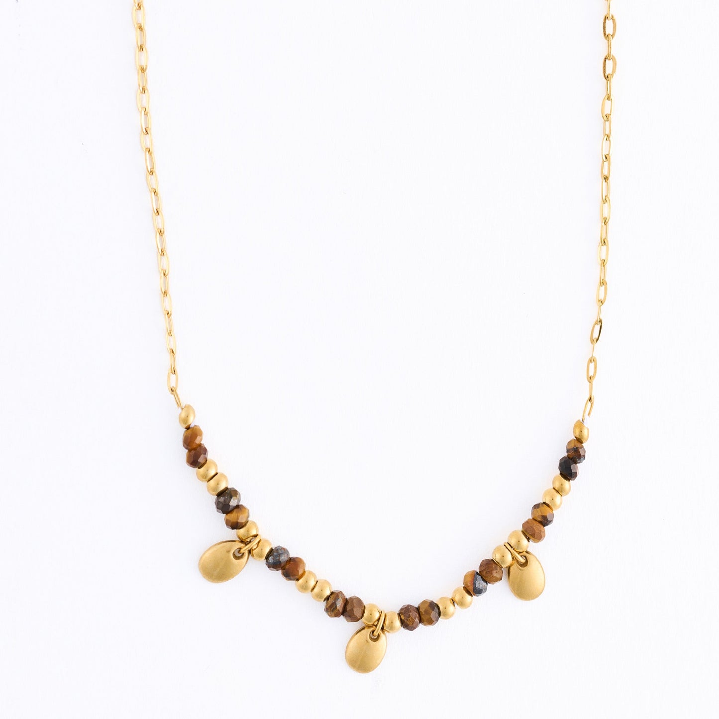 Narelle Waterproof Genuine Tiger's Eye Dainty Necklace