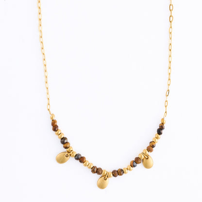 Narelle Waterproof Genuine Tiger's Eye Dainty Necklace