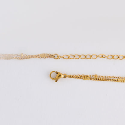 Narelle Waterproof Genuine Amethyst Dainty Double Row Necklace