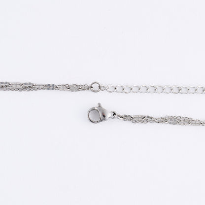 Narelle Waterproof Genuine Apatite & Tiger's Eye Double Row Beaded Dainty Necklace