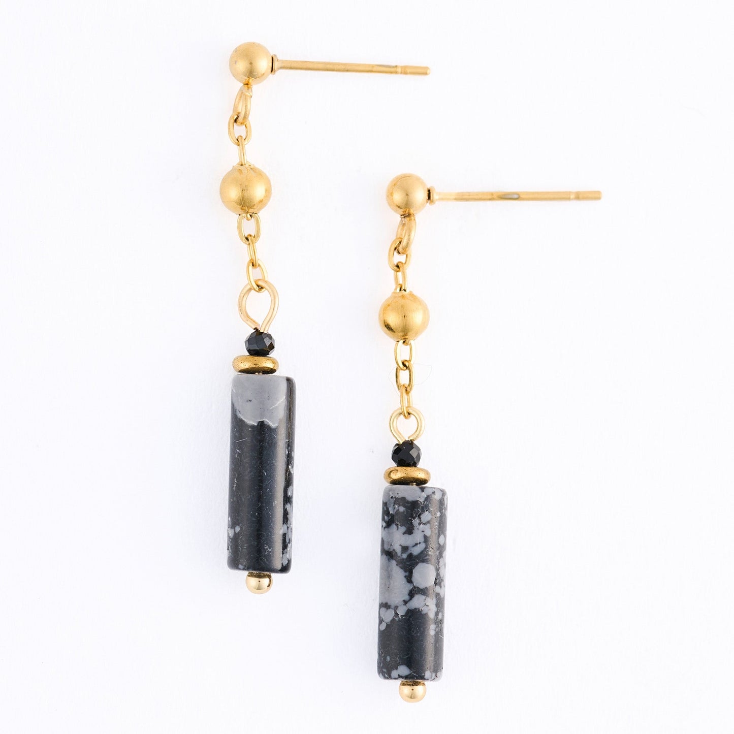 Narelle Waterproof Genuine Apatite Stone Bar Earrings