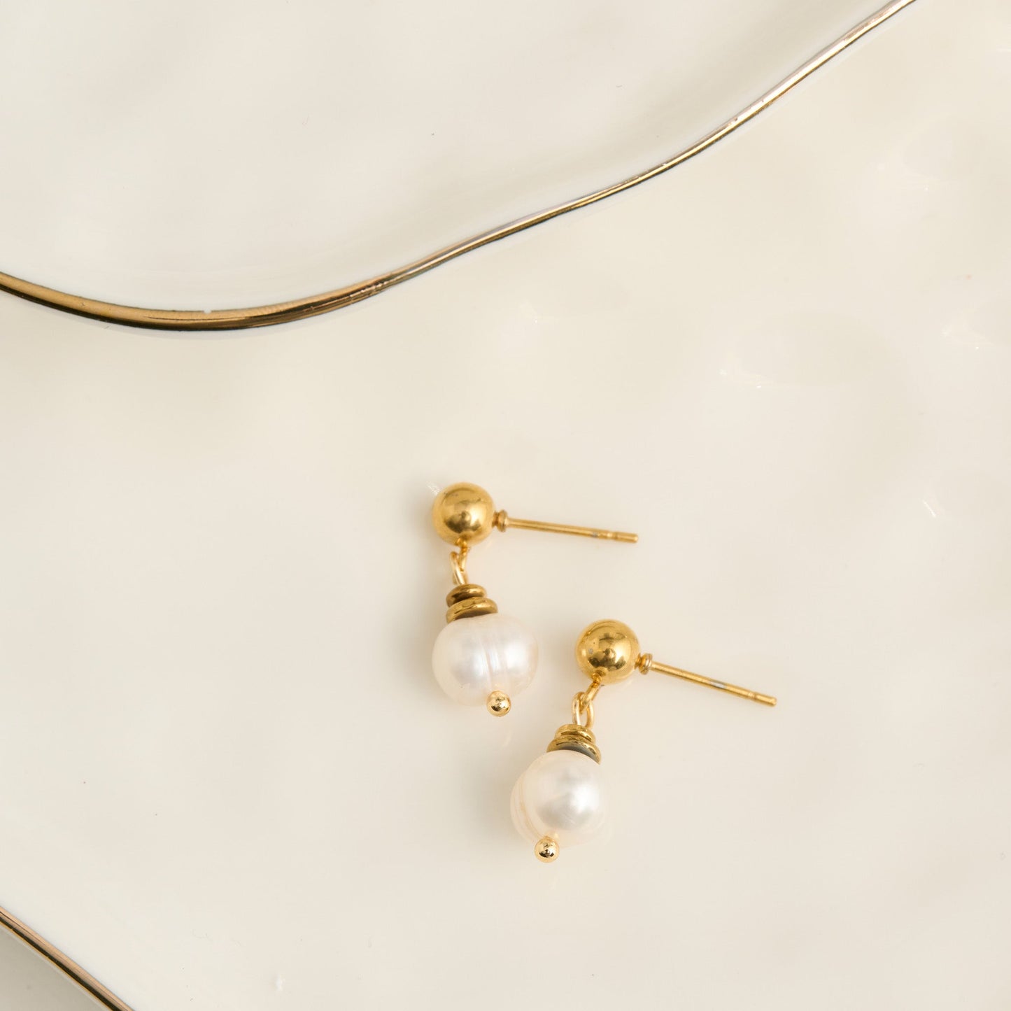 Narelle Waterproof Genuine Freshwater Pearl Drop Earrings