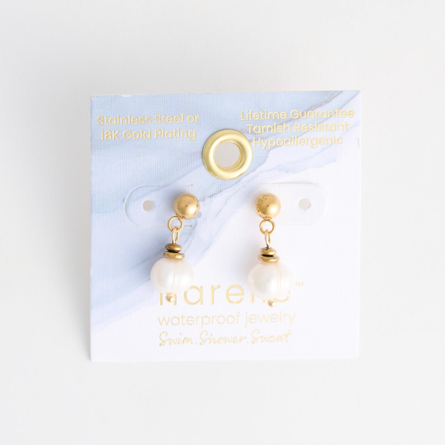 Narelle Waterproof Genuine Freshwater Pearl Drop Earrings
