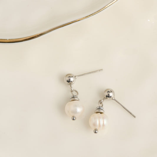 Narelle Waterproof Genuine Freshwater Pearl Drop Earrings