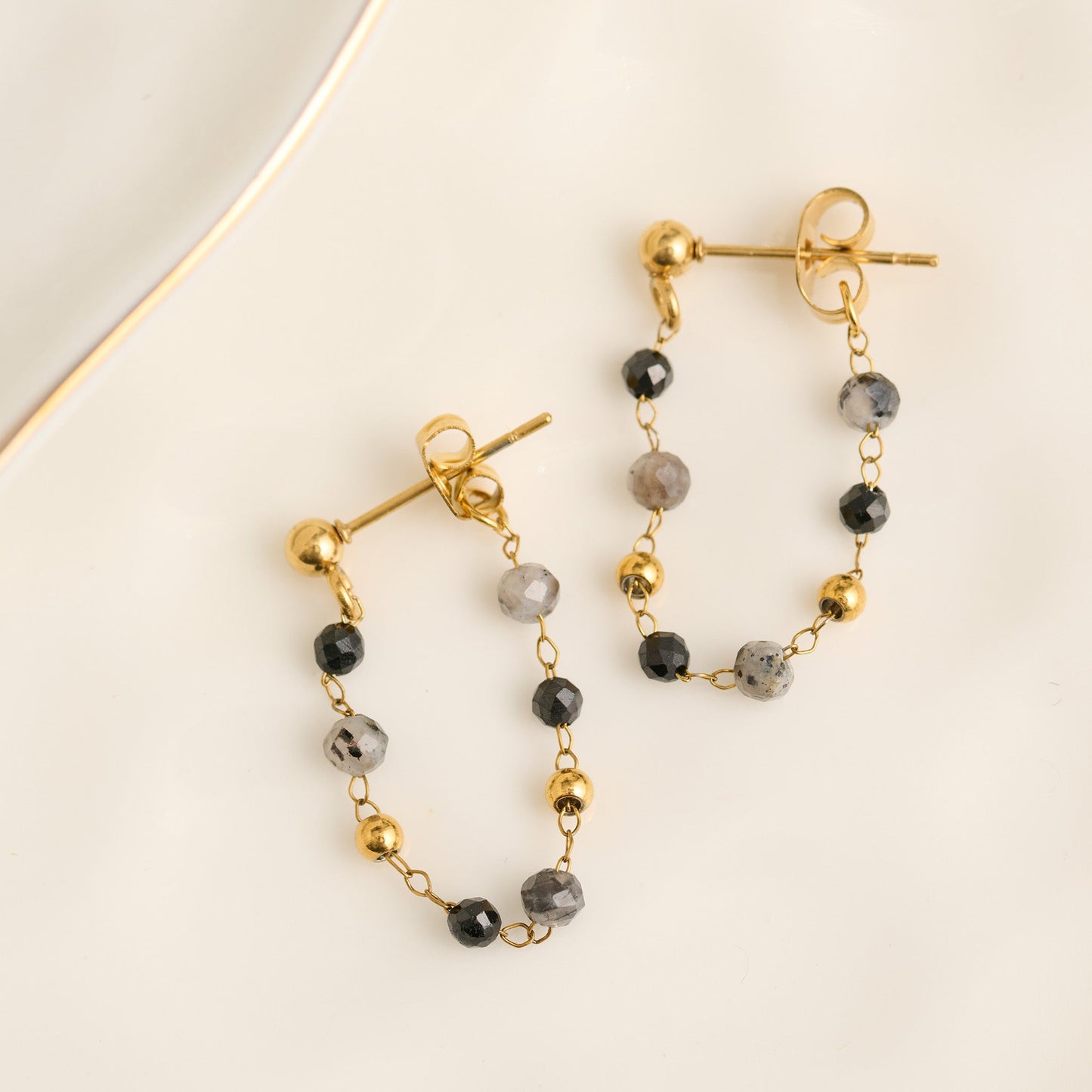 Narelle Waterproof Genuine Apatite Beaded Dangle Earrings