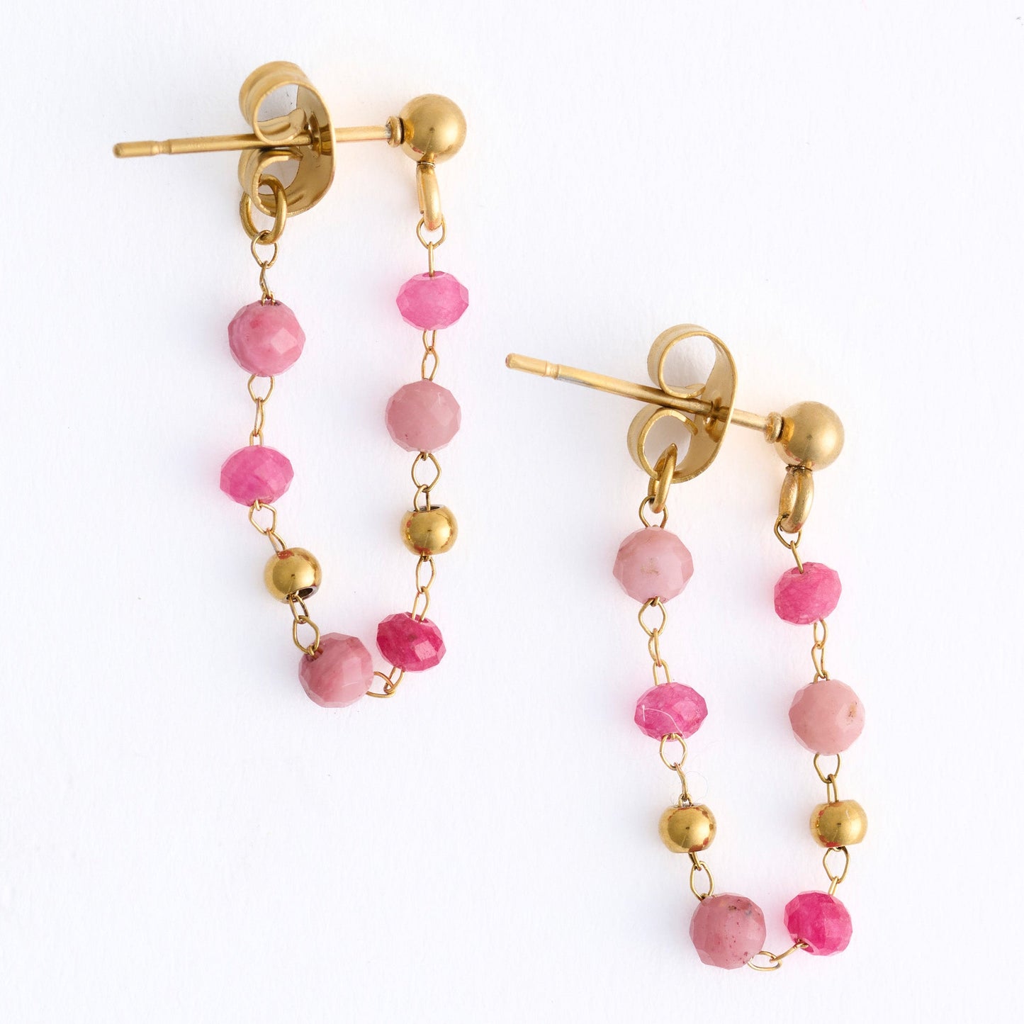 Narelle Waterproof Genuine Red Agate Beaded Dangle Earrings