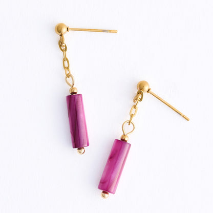 Narelle Waterproof Genuine Shell Bar Earrings
