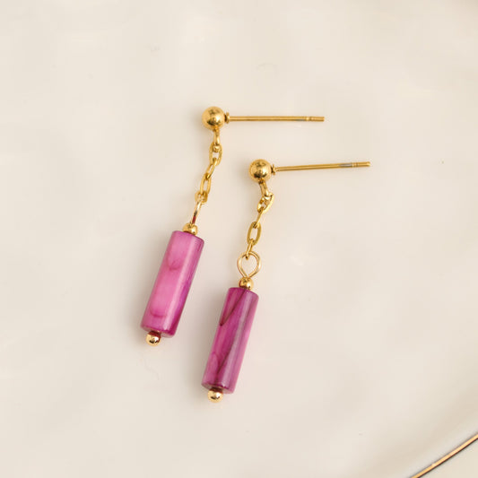 Narelle Waterproof Genuine Shell Bar Earrings