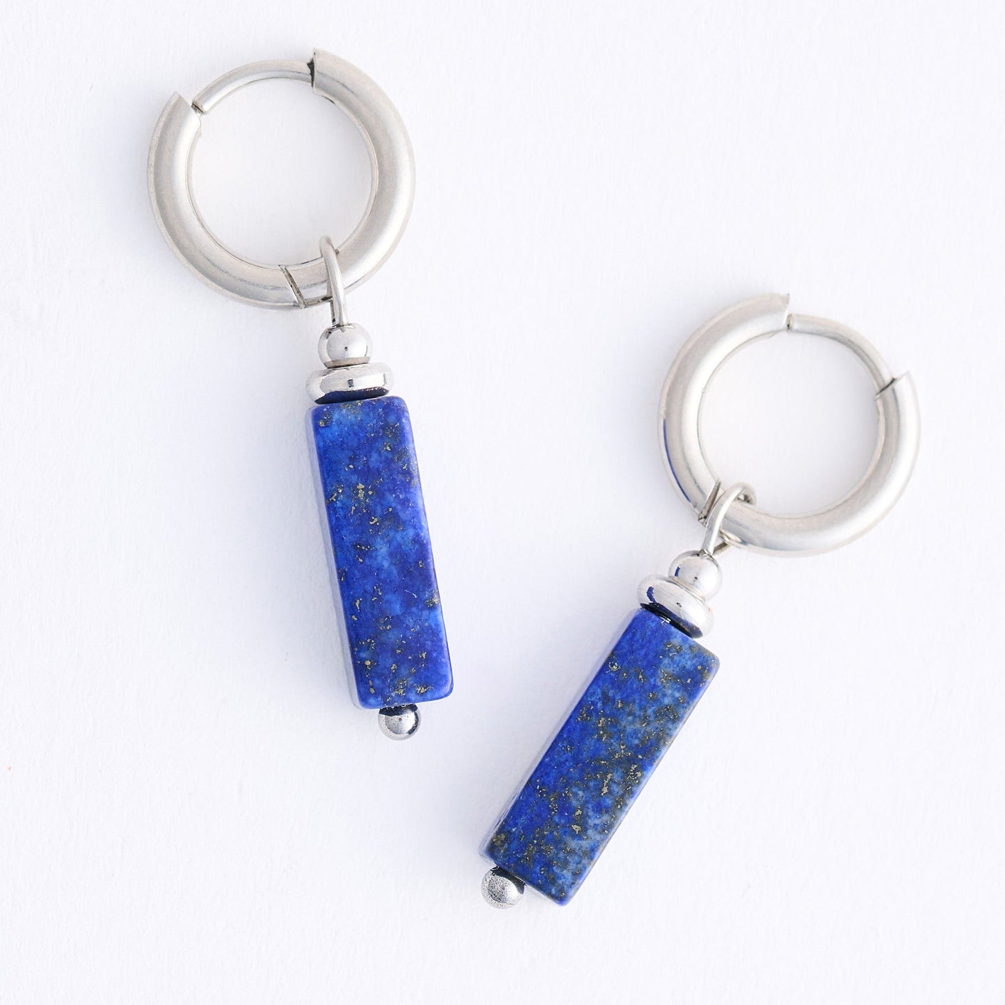 Narelle Waterproof Genuine Lapis Lazuli Stone Bar Earrings