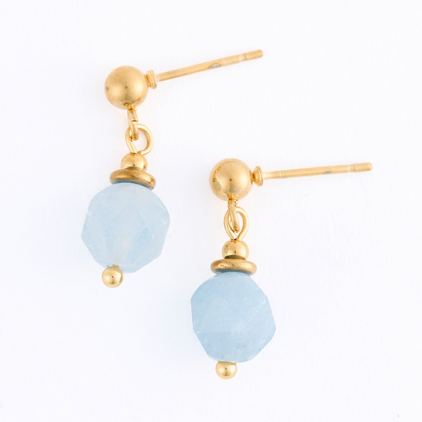 Narelle Waterproof Genuine Aquamarine Beaded Drop Earrings