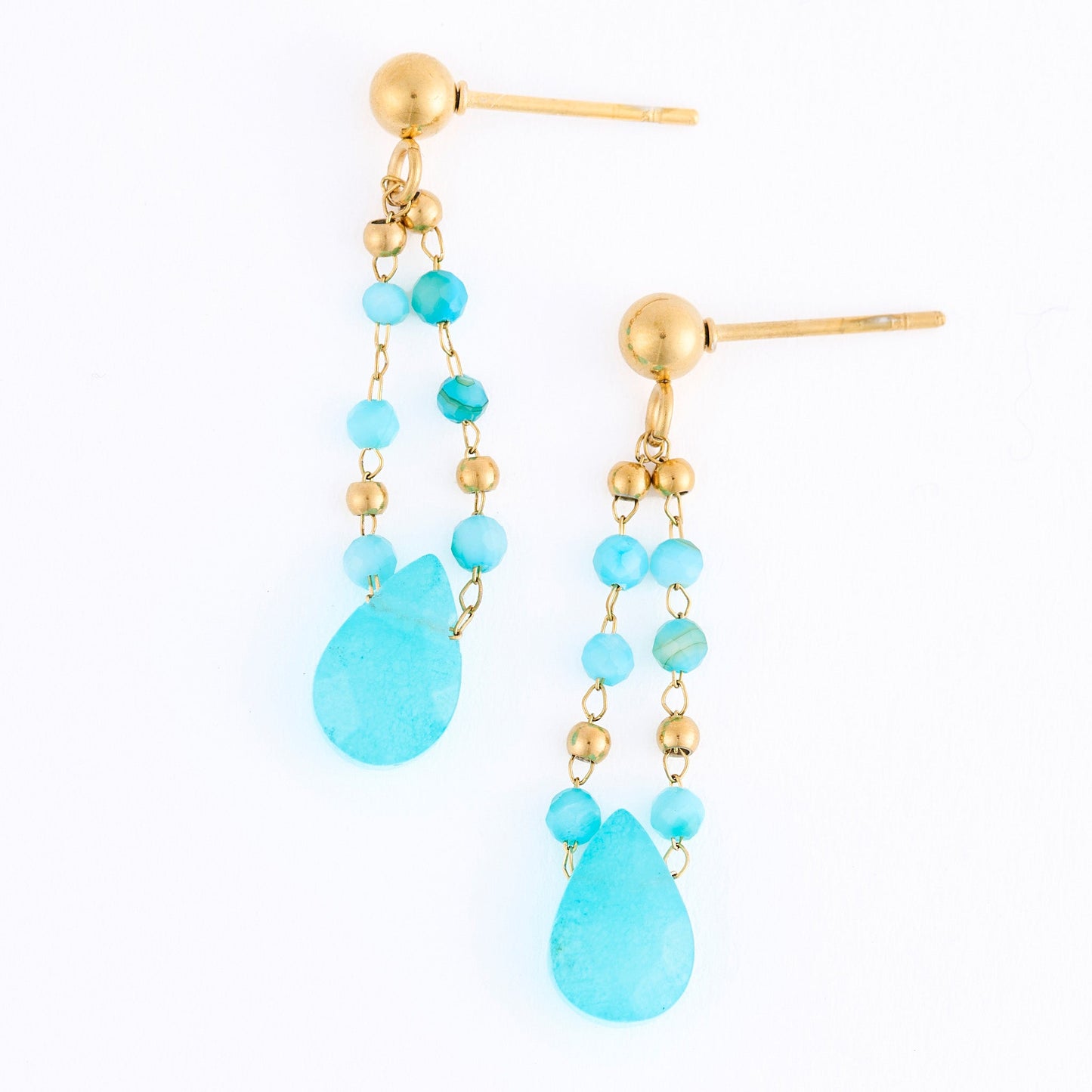 Narelle Waterproof Genuine Kyanite Beaded Drop Earrings