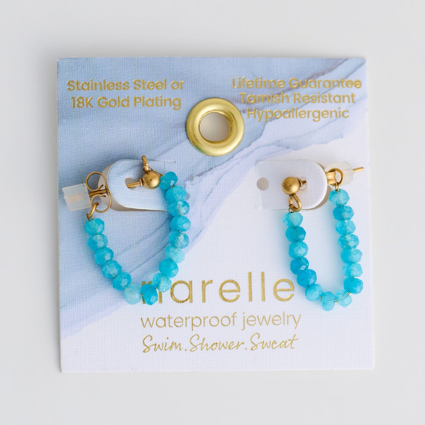 Narelle Waterproof Genuine Kyanite Beaded Dangle Earrings