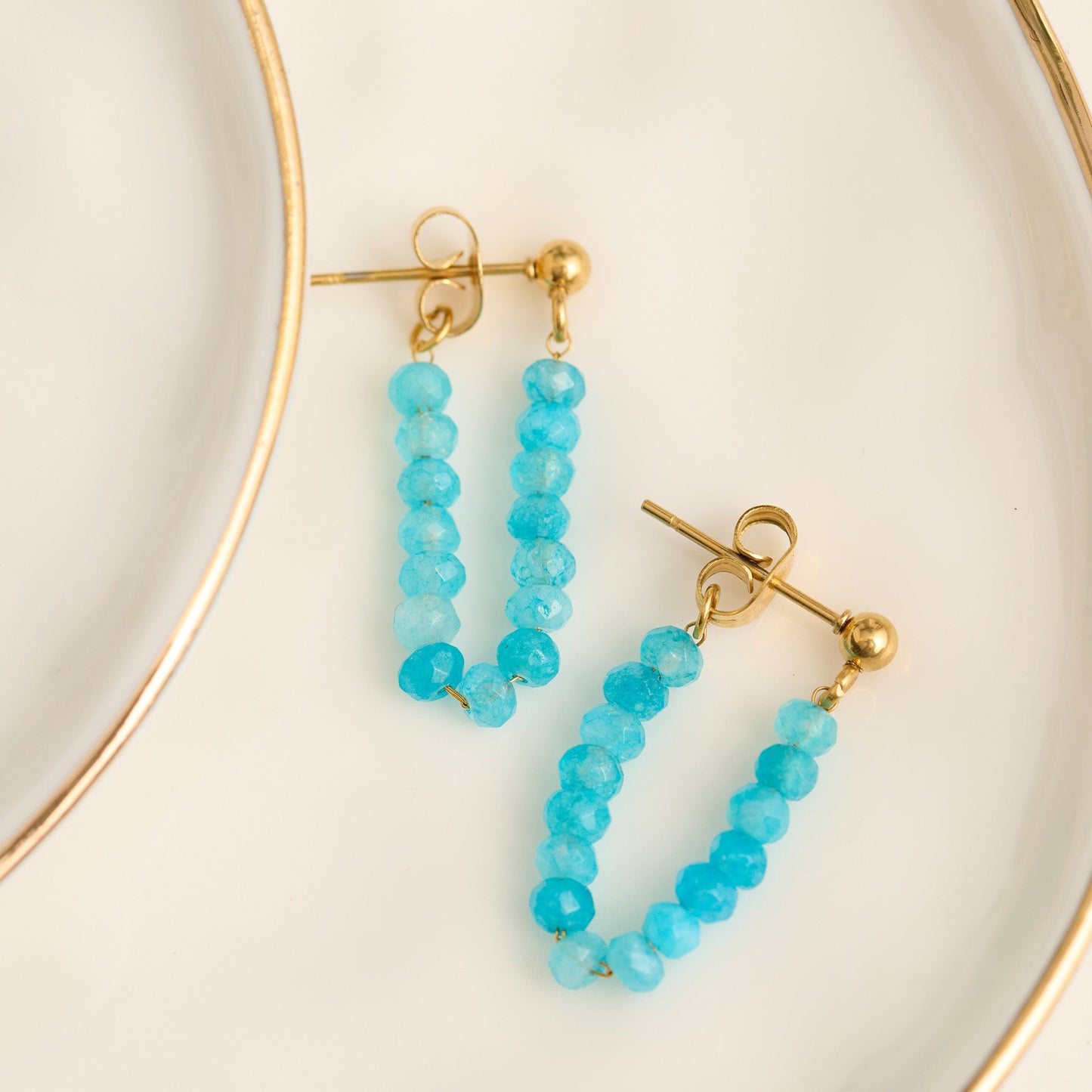 Narelle Waterproof Genuine Kyanite Beaded Dangle Earrings