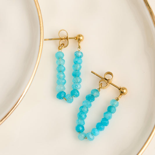 Narelle Waterproof Genuine Kyanite Beaded Dangle Earrings