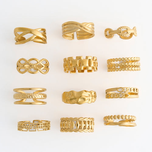 12 Piece Narelle Waterproof Gold Ring Refill Assortment
