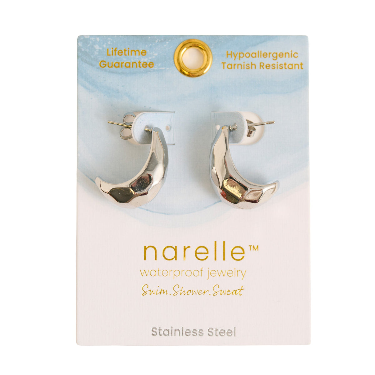Narelle Waterproof Chunky Crescent Earrings