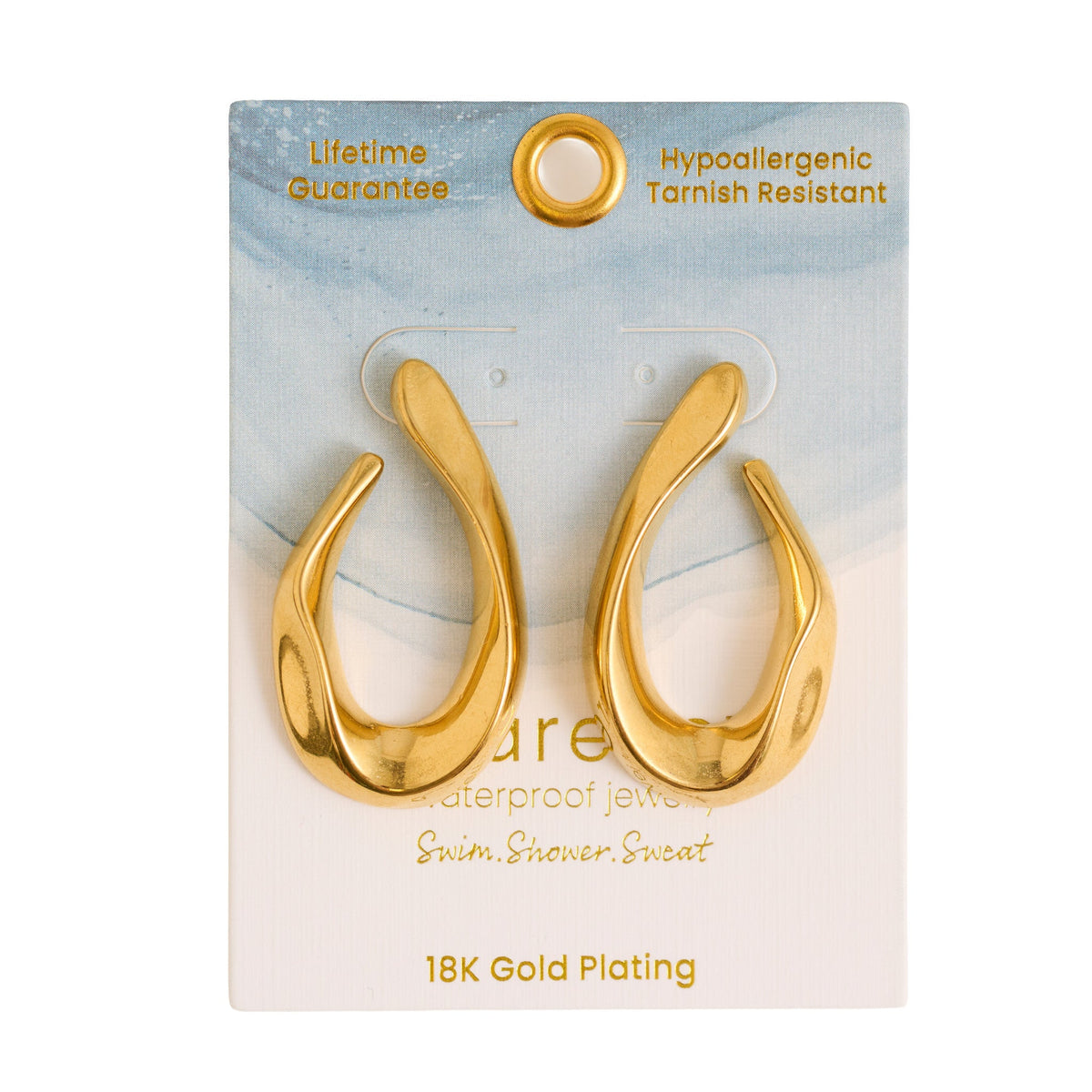 Narelle Waterproof Twisted Teardrop Earrings