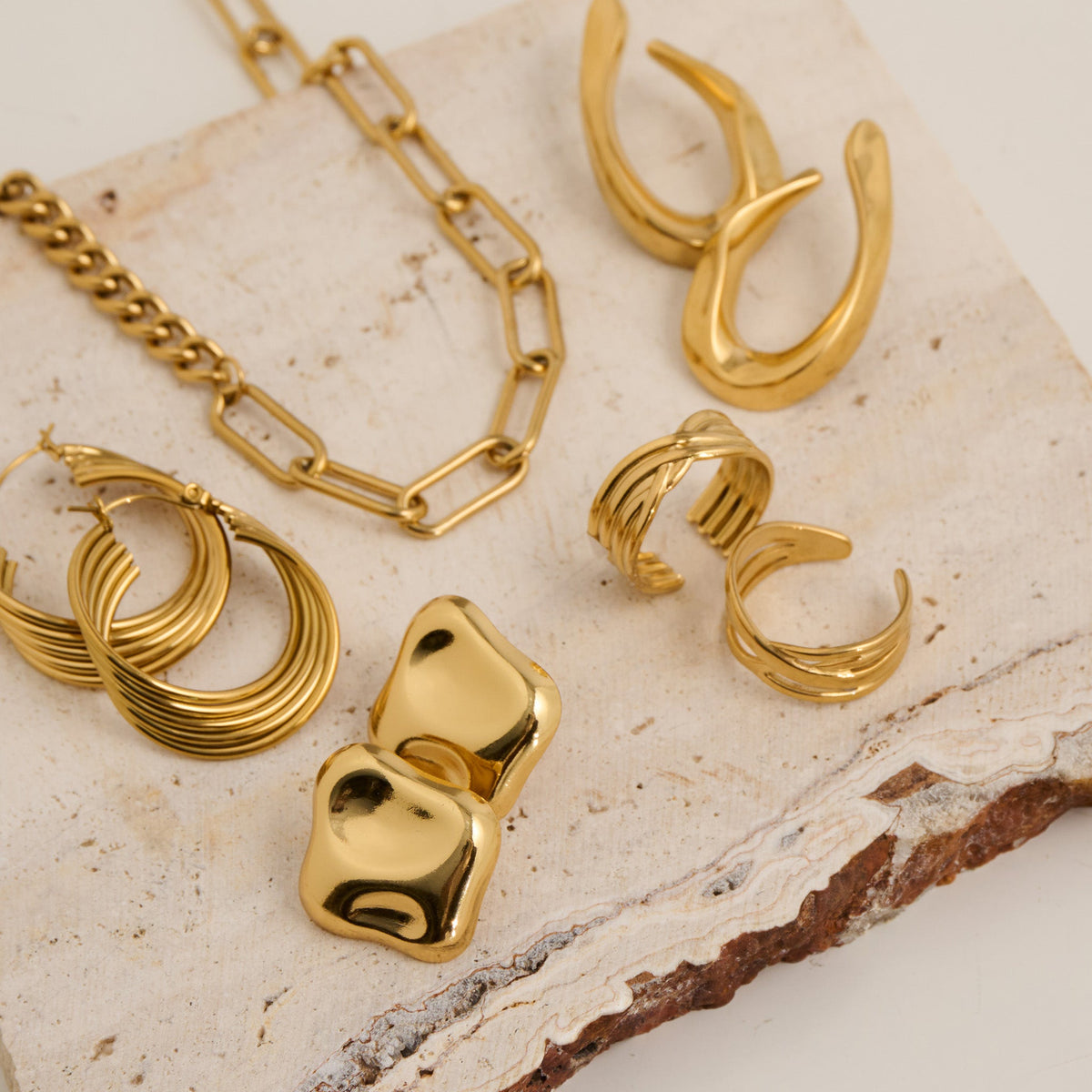 Narelle Waterproof Twisted Teardrop Earrings