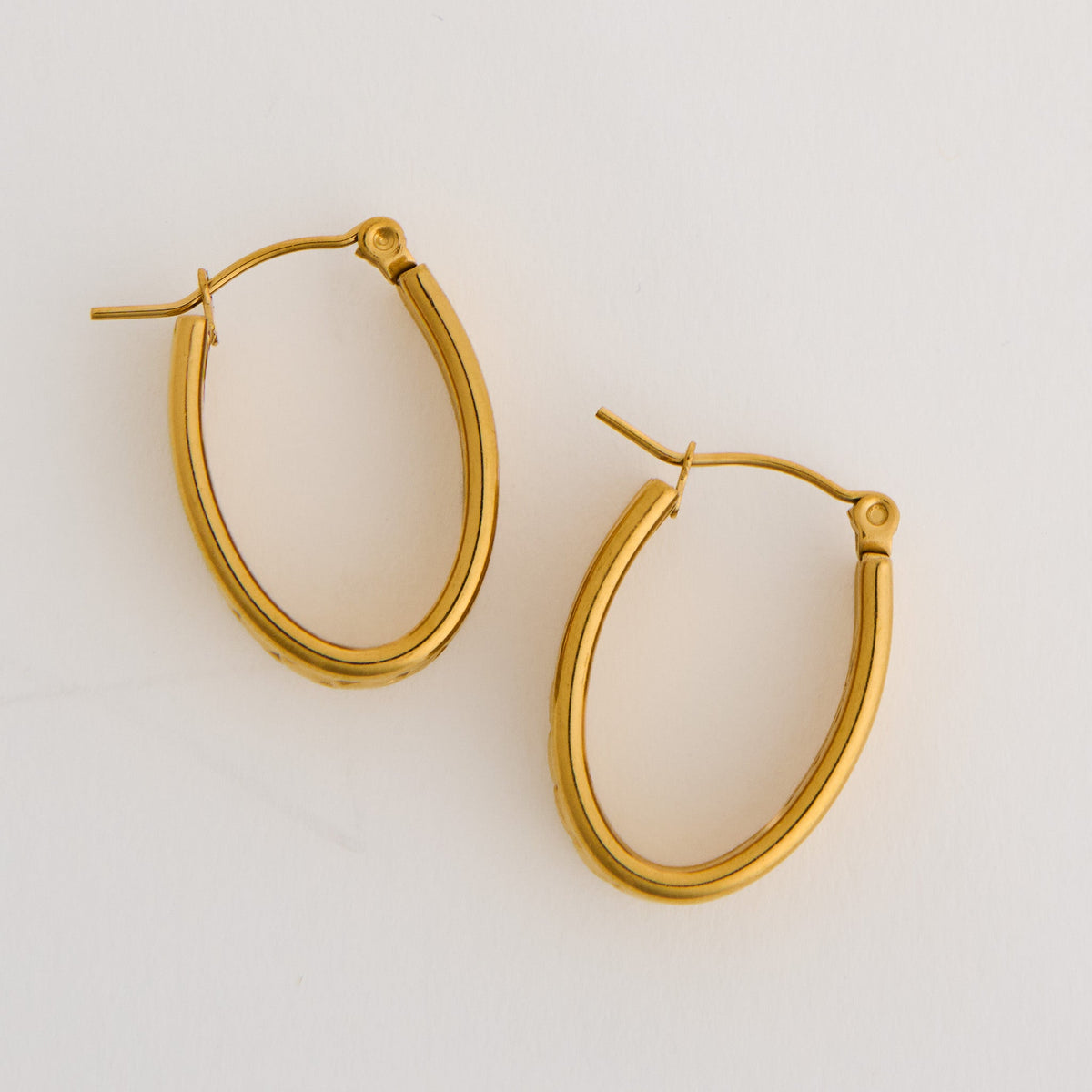 Narelle Waterproof Braided Chevron Hoop Earrings