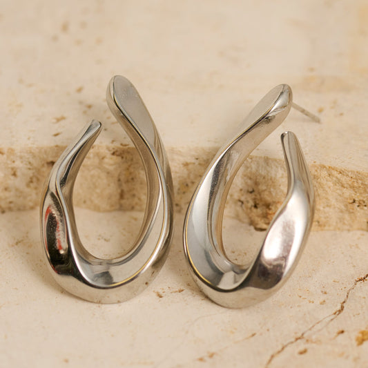 Narelle Waterproof Twisted Teardrop Earrings
