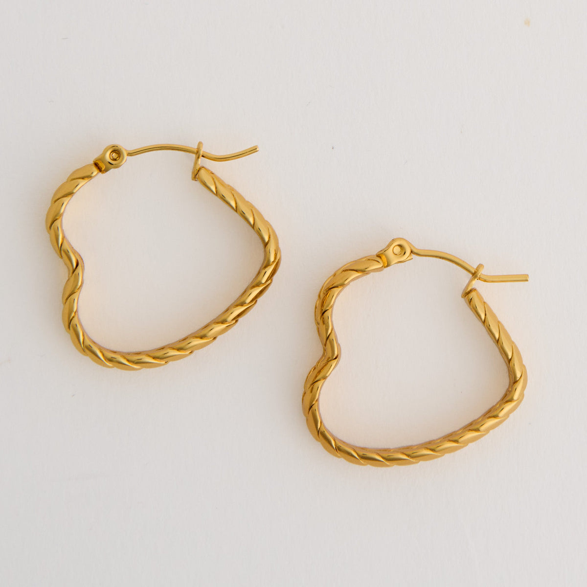 Narelle Waterproof Braided Heart Hoop Earrings