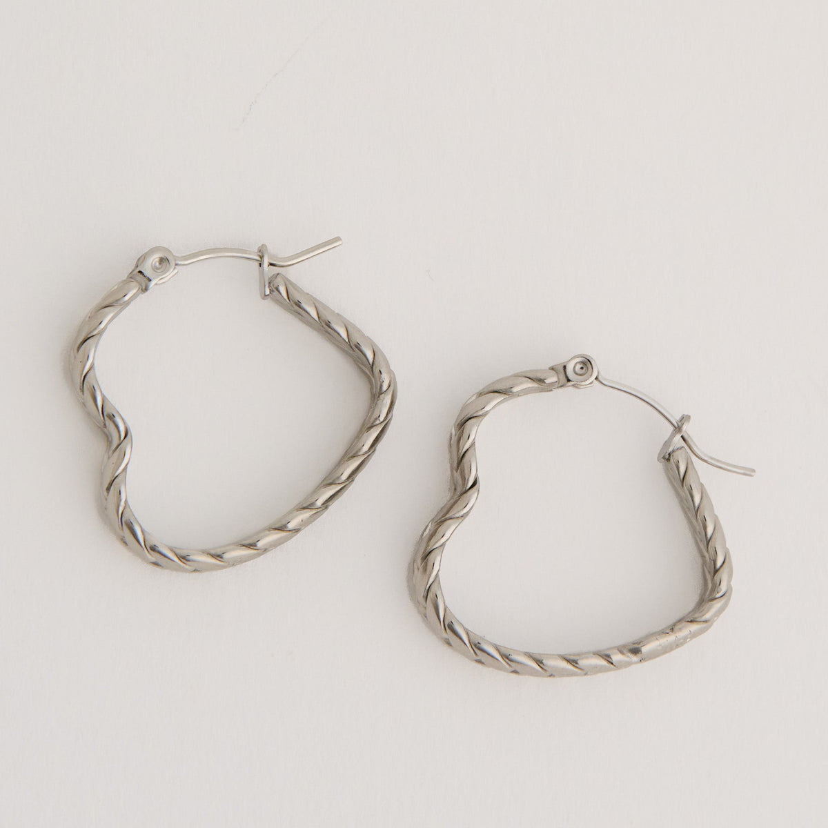 Narelle Waterproof Braided Heart Hoop Earrings