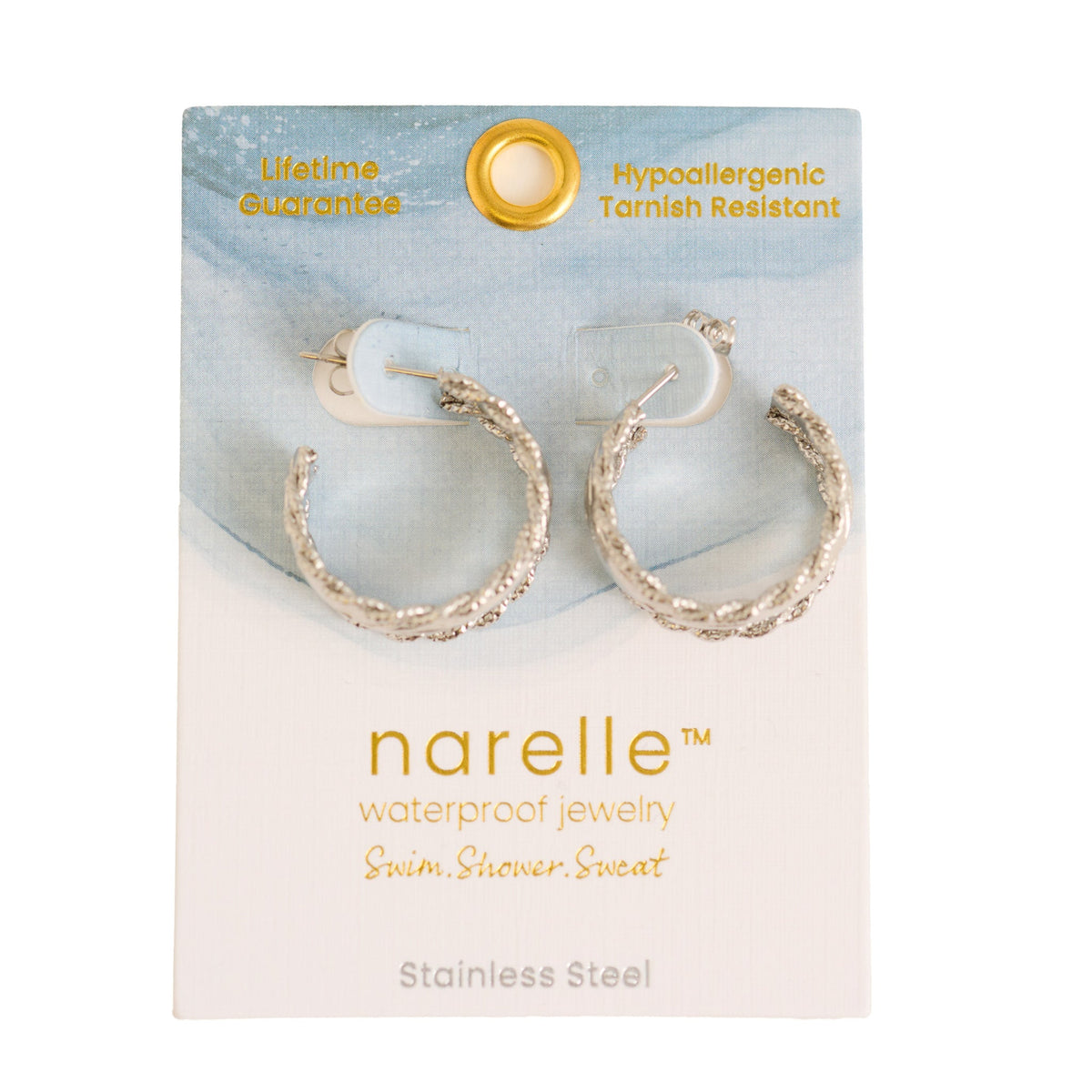 Narelle Waterproof Multi Band Rope Open C-Hoop Earrings