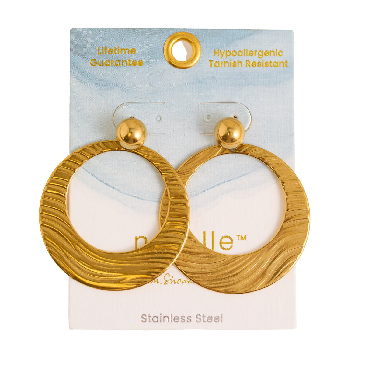 Narelle Waterproof Open Circle Statement Earrings