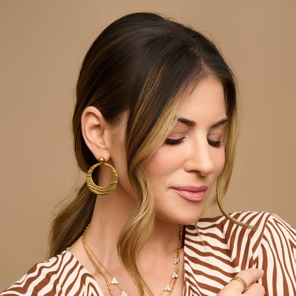 Narelle Waterproof Open Circle Statement Earrings
