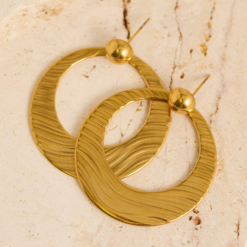 Narelle Waterproof Open Circle Statement Earrings