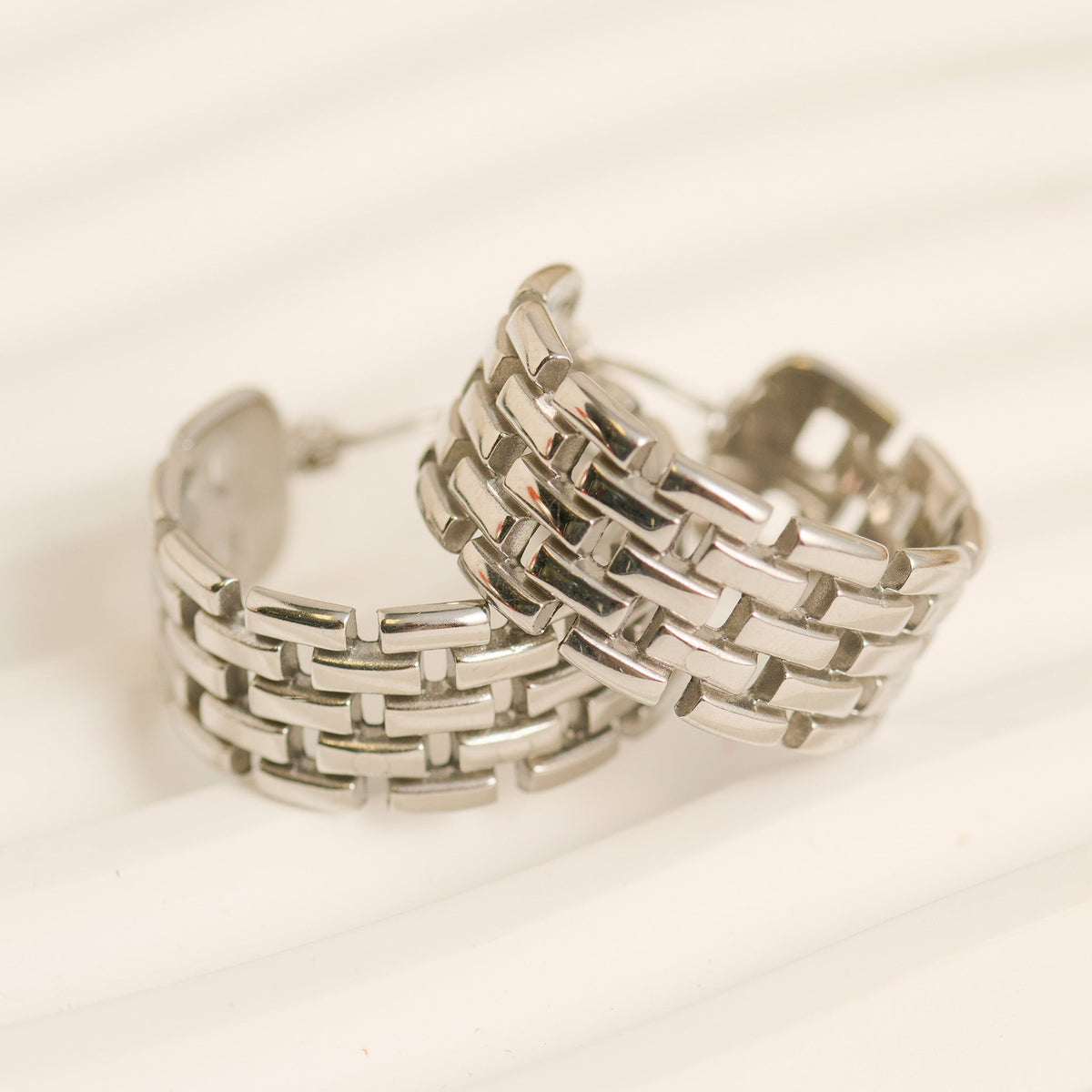 Narelle Waterproof Chunky Braided Hoop Earrings