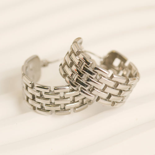 Narelle Waterproof Chunky Braided Hoop Earrings