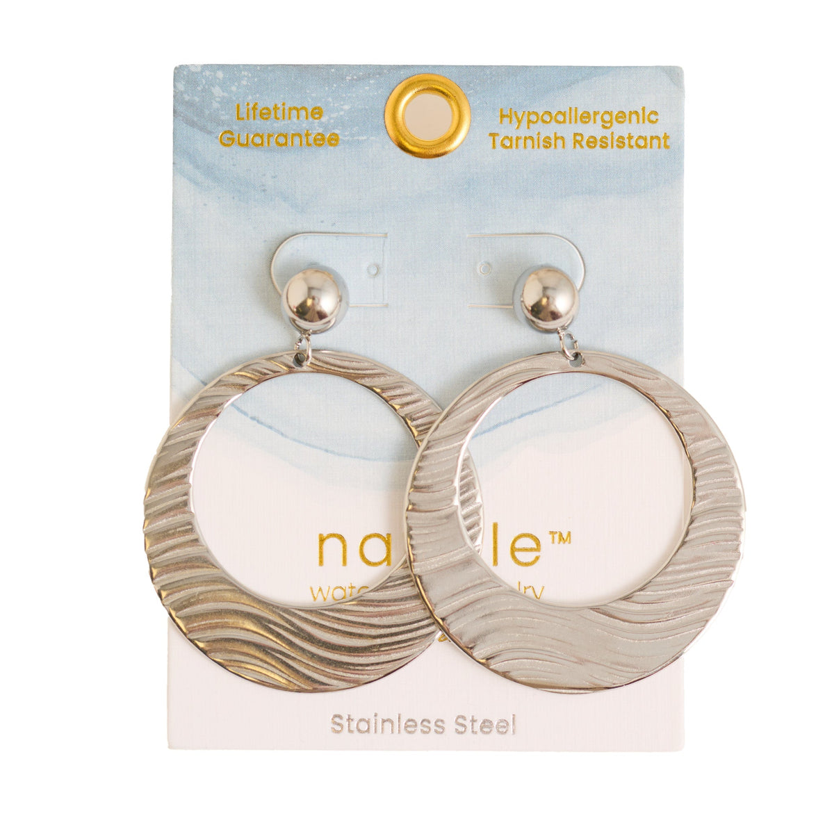 Narelle Waterproof Open Circle Statement Earrings