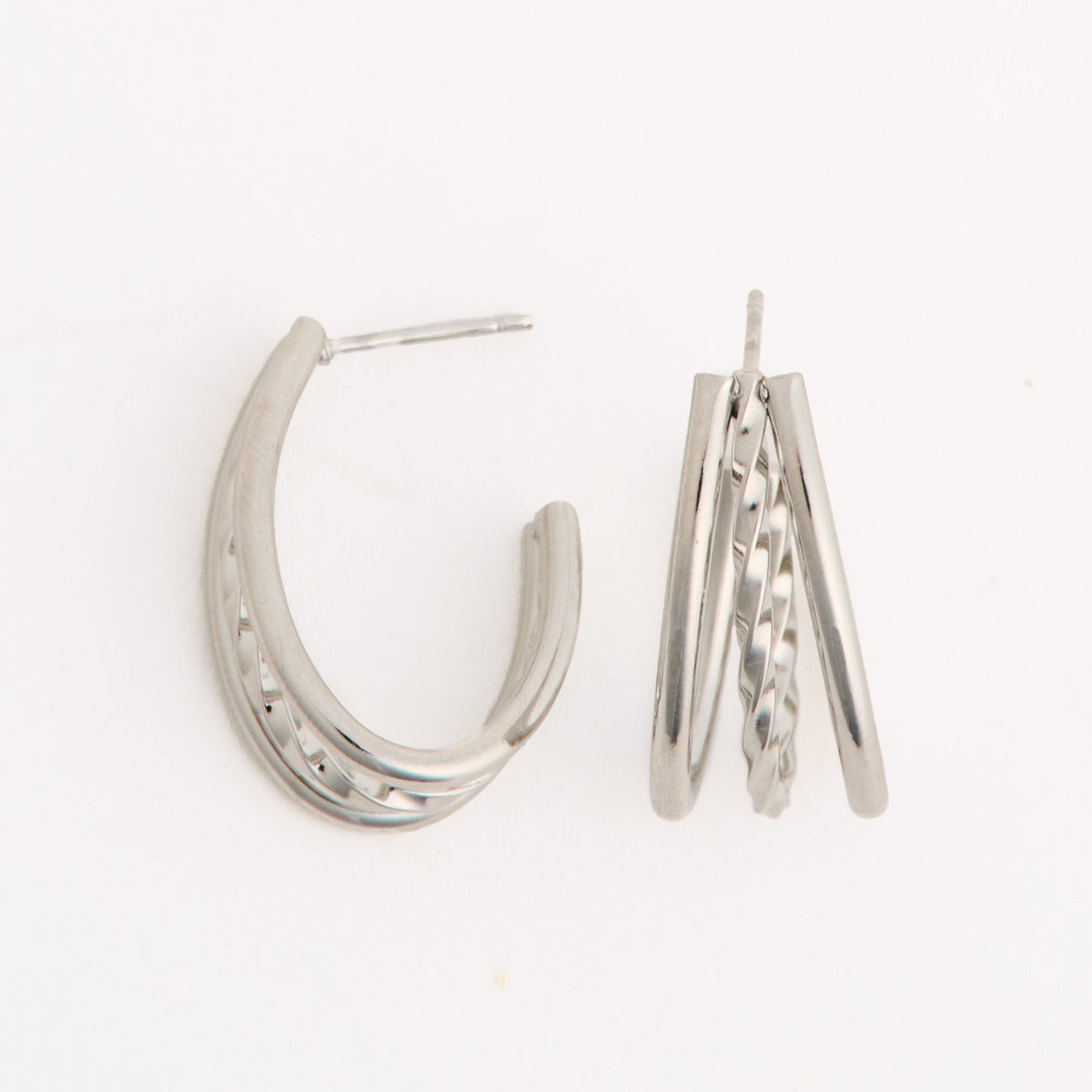 Narelle Waterproof Multi Band Oval C-Hoop Earrings