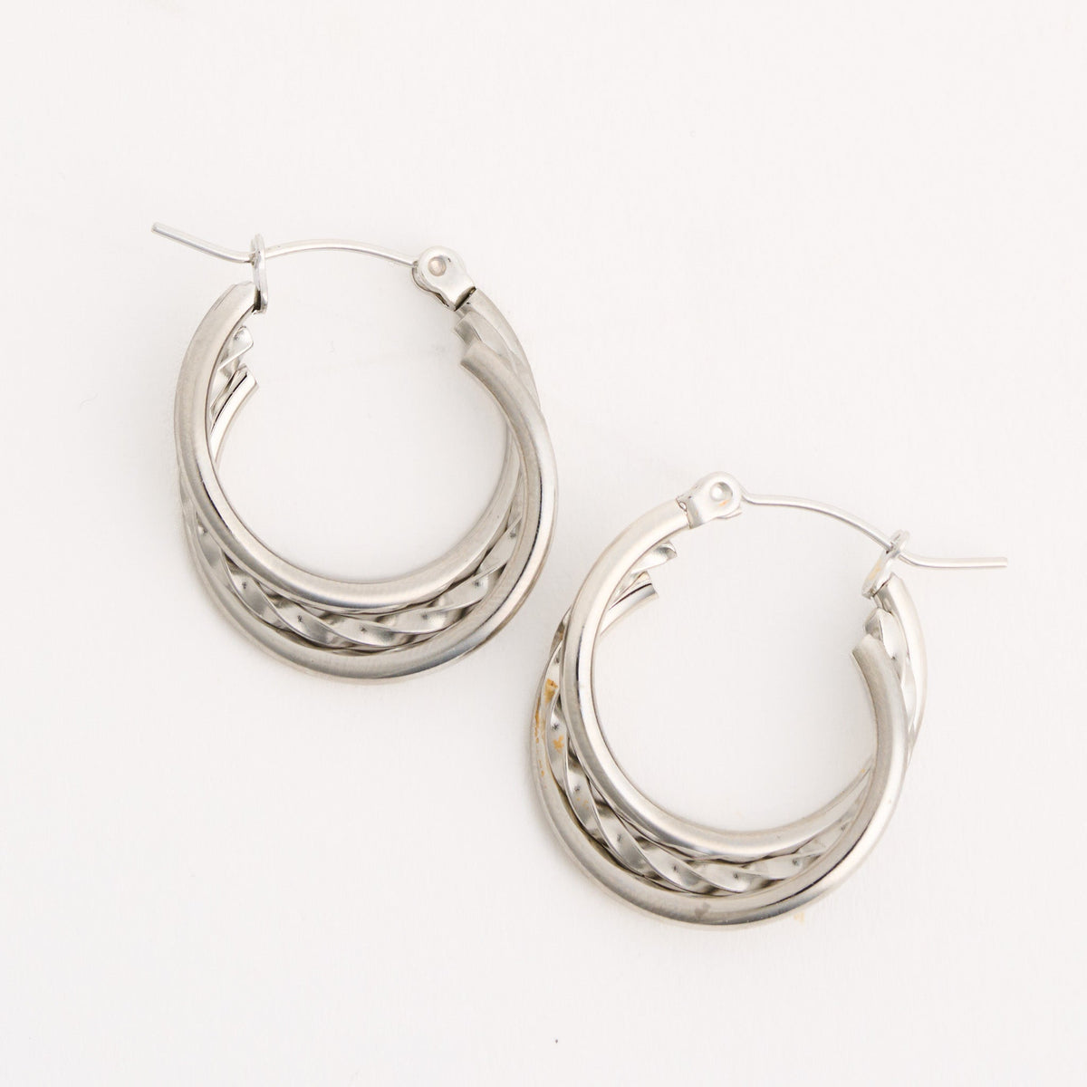 Narelle Waterproof Multi Band Twisted Hoop Earrings