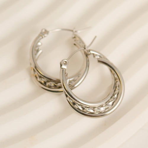 Narelle Waterproof Multi Band Twisted Hoop Earrings