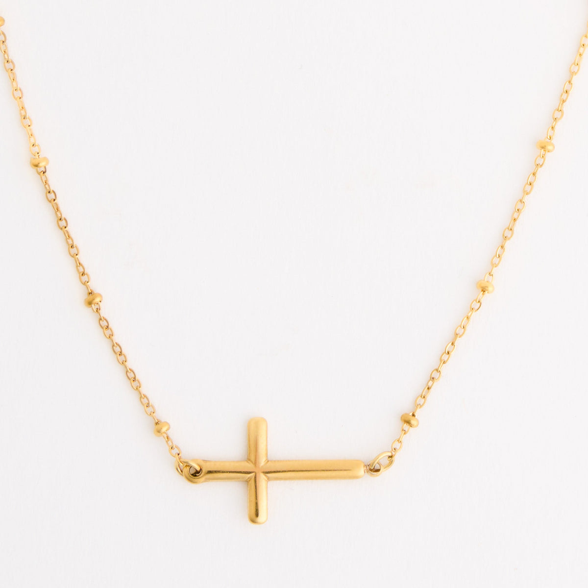 Narelle Waterproof Dainty Side Cross Necklace