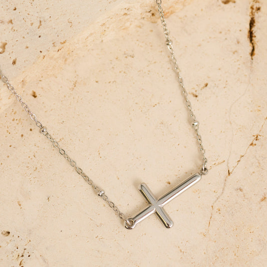 Narelle Waterproof Dainty Side Cross Necklace
