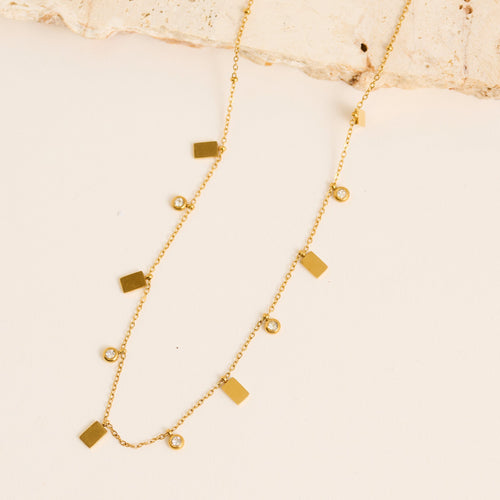 Narelle Waterproof Crystal and Bar Station Necklace