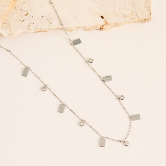 Narelle Waterproof Crystal and Bar Station Necklace