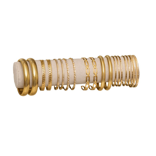 16 Piece Narelle Waterproof Gold Bangle Bracelet Assortment