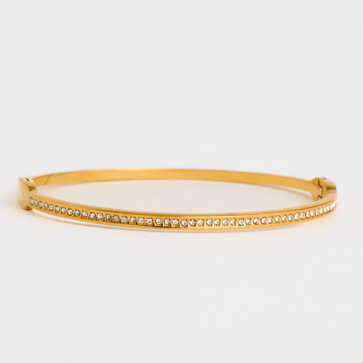 Narelle Waterproof Slim Hinged Bangle Round Crystal Bracelet