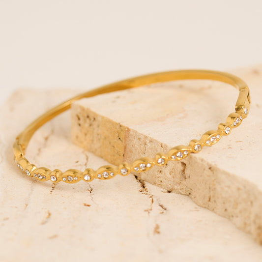 Narelle Waterproof Hinged Bangle Marquise Crystal Bracelet