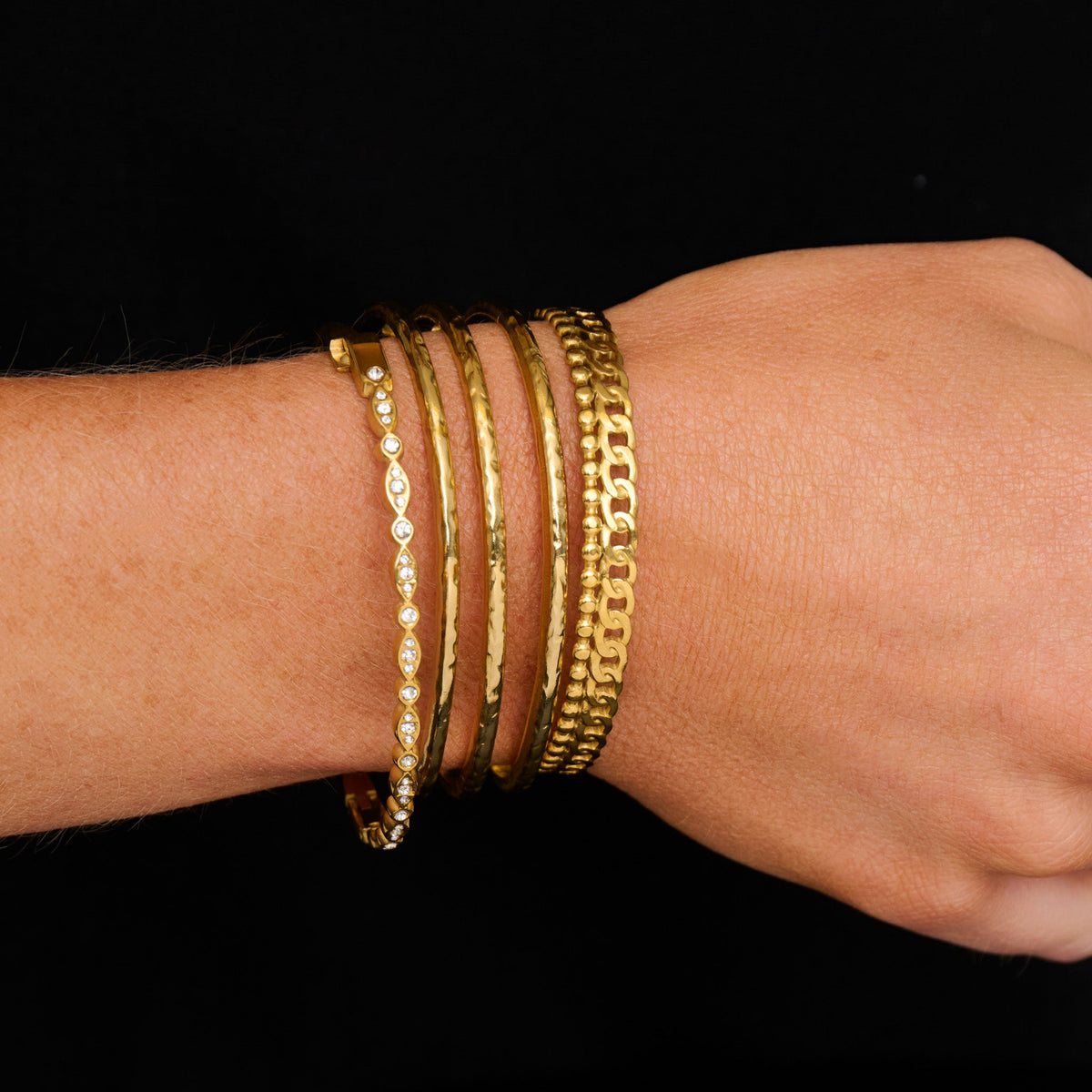 Narelle Waterproof Multi Row Textured Cuff Bracelet