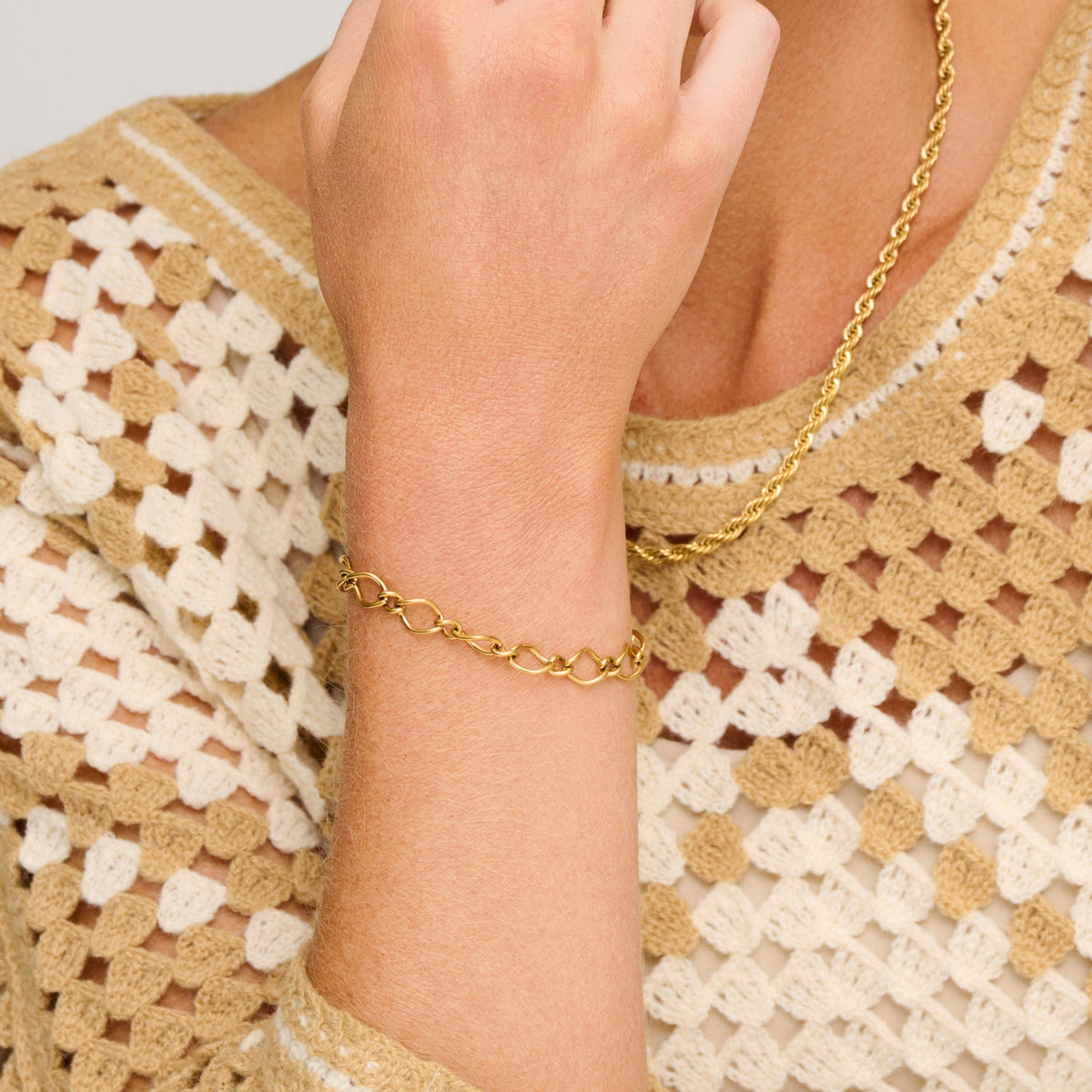 Narelle Waterproof Wavy Open Link Chain Bracelet
