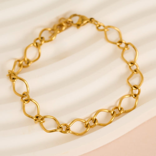 Narelle Waterproof Wavy Open Link Chain Bracelet