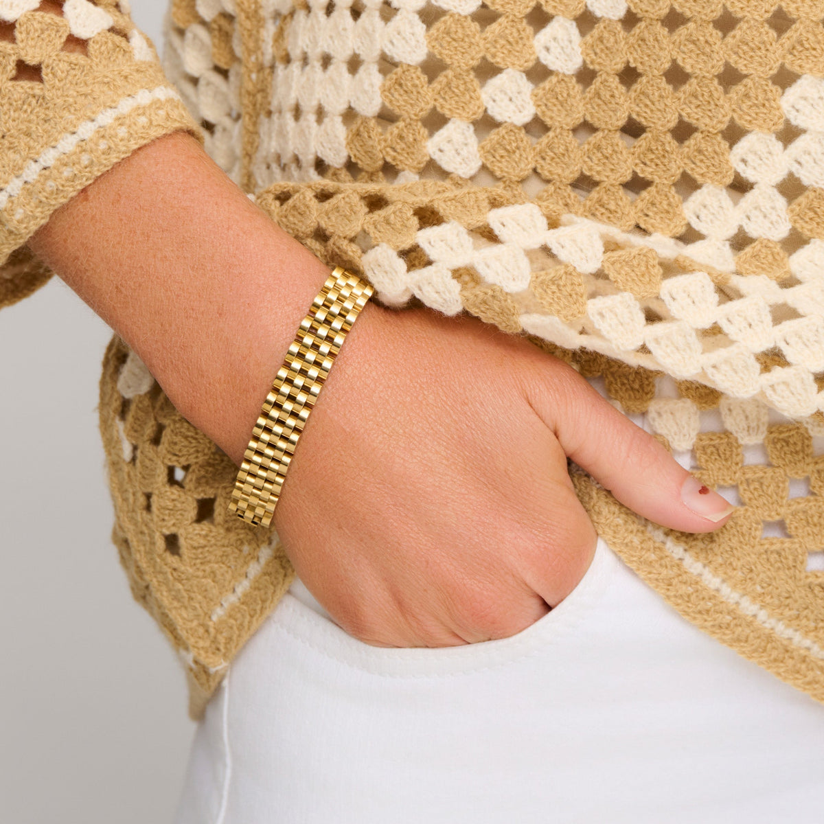Narelle Waterproof Chunky Jubilee Link Watch Band Bracelet